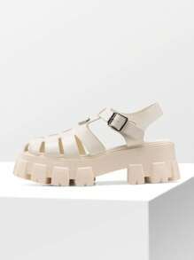 Women's Platform Wedge Sandals Rome Vacation Commuter College Mother's Day Summer Shoes - 杏色 - 查看 5