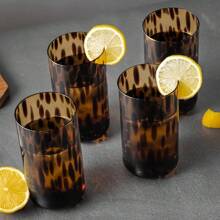 Conjunto de 4 vasos para beber de 20 onzas en color marrón tortuga