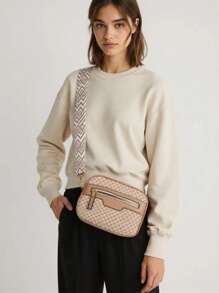 Multineos Comercial Genuine Leather Trunk Bag With Detachable/Removable Hand Strap And Crossbody - High Quality - Màu be - Xem 1