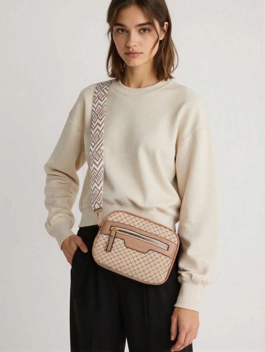 Multineos Comercial Genuine Leather Trunk Bag With Detachable/Removable Hand Strap And Crossbody - High Quality - Màu be - Xem 1