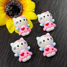 Sanrio Hello Kitty 2pcs 3D Silicone Bead Set - DIY Jewelry Crafting Supplies For Fashionable Keychain, Bracelet & Necklace - Handmade, Don't Kill