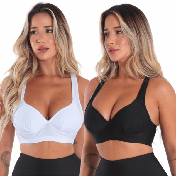 Kit 2 Tops Nadador Com Bojo Fitness Sutiãs Esportivos Roupas De Academia Feminino