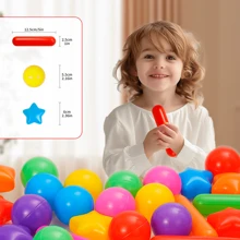 儿童球坑球 - 防压塑料玩具球，适合幼儿球坑、球坑游戏帐篷、婴儿游泳池水上玩具 2.15 英寸/5.5 厘米彩虹色