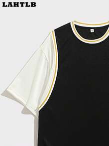 Men's Summer Casual Short Sleeve Set - Black - View 5