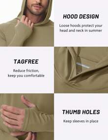 KEFITEVD Men's Hooded UPF 50+ Sun Protection T Shirts Long Sleeve Athletic Fishing Shirts Rash Guards - Dull Cyan - View 5