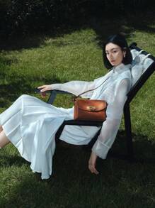 FION Crossbody Bags For Women Retro Shoulder Bags Vegan Leather Handbags Slouchy Large Crossbody Bag With Adjustable Strap - Brown - View 1