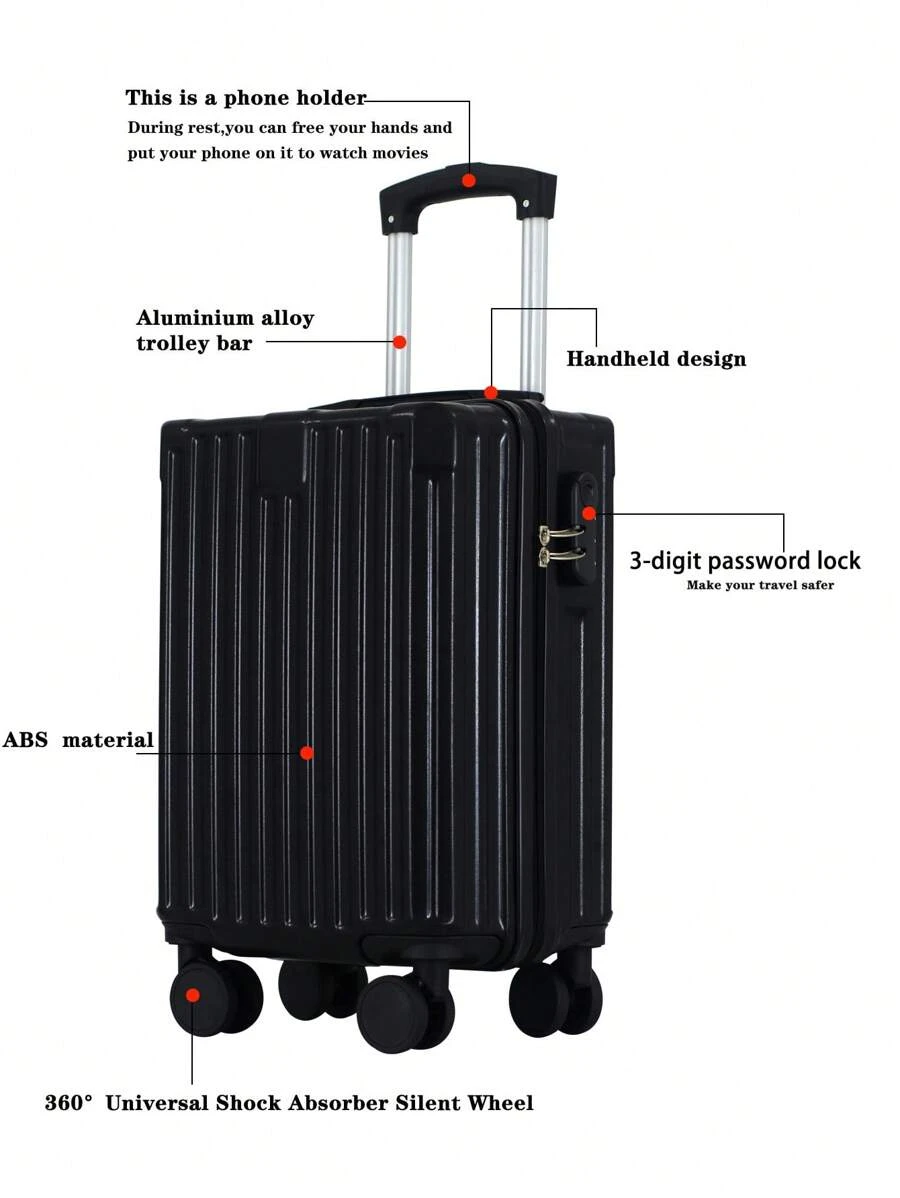 16英寸耐用小容量行李箱，万向轮静音，四轮旅行箱，男女学生行李箱，可作为礼物赠送。优质旅行用品，ABS+PC材质，年轻时尚的外观，适合家庭旅行储物柜。也适用于商务旅行。留学、学生、学校用品收纳盒，颜色多样，春季旅行促销，学校用品包，学校用品