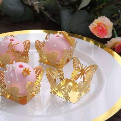 5/10/15 Peças Caixas de Decoração de Doces em Papel Rendado, Formas de Papel para Cupcakes, Caixas de Decoração de Doces em Formato de Borboleta para Festa, Caixas de Doces Perfuradas em Formato de Coroa para Festa, Adequado para Decoração de Mesa de Casamento, Reunião Familiar, Festa de Aniversário, Lembrancinhas para Festividades