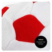 England Football Hat With Hair – Perfect For Football, Rugby & St George's Day - England Football Hat, England Fan Hat With Hair, Football Supporter Hat, Rugby Fan Accessories, St George's Day Outfit, Euros 2024 Supporter Gear, World Cup Fan Merchandise, England Supporter Costume, Patriotic Sportswear, Three Lions Fan Gear. - Red and White - View 3