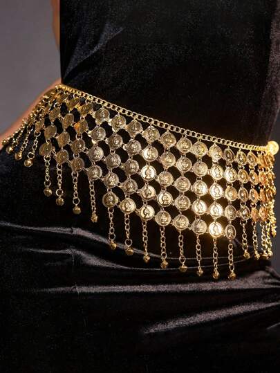 Belly Dance Accessories Gold / Silver Coins Belly Dance Belts For Women Belly Dance Costume Hip Scarf