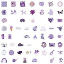 120 pegatinas moradas, pegatinas de vinilo para scrapbooking, diarios, portátiles, parachoques, monopatines, botellas de agua, computadoras, teléfonos, dibujos animados, cascos de , automóviles - Morado - Ver 5