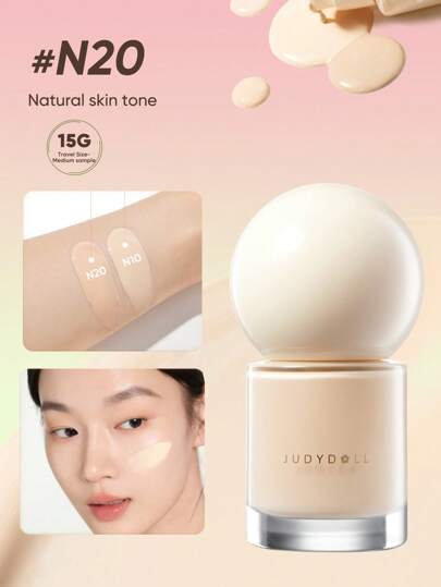JUDYDOLL 4 色 30g/15g 油性皮肤粉底液，持久、不脱妆、遮瑕、控油粉底液。旅行装，派对必备品，送给朋友、女朋友的特别礼物。婚礼必备品，婚礼嘉宾，单身派对，优雅妆容，自然日常妆容，甜美妆容，血色妆容，约会妆容