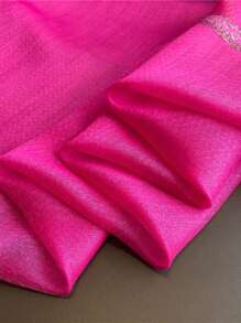 1 pieza Estilo coreano Pañuelo largo de satén de imitación de seda con lentejuelas doradas de marca de lujo para primavera y verano, unicolor, chal envolvente para mantener el calor y proteger el cuello, hijab, moda para la playa, femenino, nuevo complemento, adecuado para uso diario