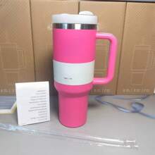 1.18L Large Capacity Car Mug 40oz Ice Bar Mug Outdoor Use Daily Use Gym Use Holiday Gift Holiday Supplies Multiple Colors Insulated Mug, Double Layer Vacuum Insulated Stainless Steel Mug, High Quality Summer Drinking Mugs, Portable Carrying Jugs, Travel Mugs, Outdoor Ice Coffee Mugs For Camping, Hiking, Driving, Traveling With Handle - Màu Hồng Tươi - Xem 6