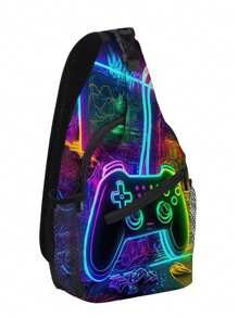 Bolso de bandolera ligero, bolso cruzado para el hombro, bolso de pecho con estampado de fútbol de dibujos animados, mochila para el día, mochila deportiva, de viaje para niños, adolescentes, niños y niñas