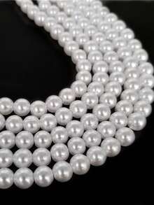 400-2000pcs 3-6mm Imitation Pearl Acrylic Round Pure White Pearl Loose Beads DIY Handmade Material For Jewelry Making - trắng - Xem 2