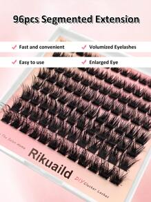 Rikuaild 96 sợi mi giả D-Curl mềm mại, tạo hiệu ứng dày ấn tượng. - D - Xem 3