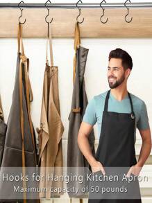 5pcs Heavy Duty S-Shaped Hooks With Safety Latch Design,Rustproof Metal Hooks For Hanging With Safety Buckle Design,Kitchen And Closet Hanging Hooks,Suitable For Plants, Pots, Towels And Bags,Hanging Plants