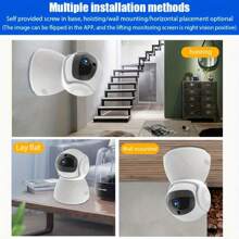 1个1080P高清智能安防监控摄像头，2.4G无线WiFi摄像头，智能婴儿监视器，自动追踪，手机远程连接，双向语音，红外夜视室内无线安防摄像头，适用于家庭、婴儿、老人和宠物护理，支持云存储和TF卡（TF卡需另购），USB供电 - 彩色 - 查看 5