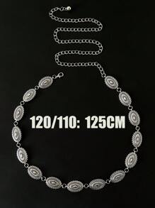 1 chiếc thắt lưng thêu họa tiết chắp vá cổ điển cỡ lớn/ cỡ thường có ren, thắt lưng họa tiết cao bồi kiểu miền Tây có khóa la bàn, thắt lưng phong cách Bohemian làm phụ kiện trang phục, thường ngày cho Halloween mùa hè, đi học mùa thu, mùa thu, Halloween - Bạc - Xem 7