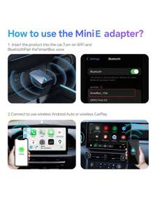XUDA 适用于奔驰汽车的新款迷你适配器，支持有线转无线CarPlay和Android Auto二合一功能，5GHz WiFi5传输速度，时尚便携，传输稳定。 - 黑色 - 查看 10