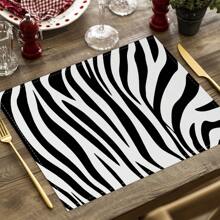 2/4pcs Simple Geometric Square Placemats, Abstract Neutral Style Artwork In Black & White, Blue, And Brown Linen Tablemats, Suitable For Daily Dining Table, Kitchen, Dining Room Decor, Home Decor, Holiday Decor, Tabletop Decor, Outdoor Picnic Decor, And Gifts, 12x16.5 Inches