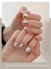 annies 8g 1 件装闪亮韩式亮片银色指甲油凝胶 UV LED 绚丽超闪闪光凝胶半永久可卸美甲 DIY - 彩色 - 查看 3