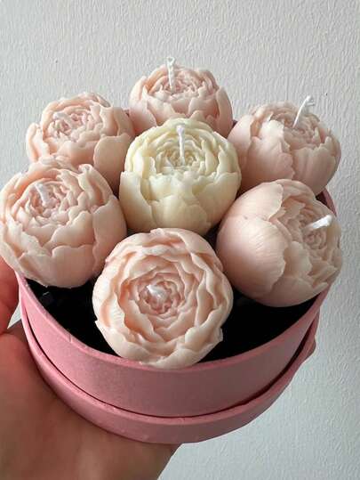 Moldes de silicona para velas en forma de flor 3D - Moldes de resina con diseños de rosa y peonía para hacer velas hechas a mano, manualidades de aromaterapia, regalos de Navidad, decoraciones de boda, recuerdos de fiesta y decoración del hogar única