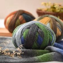 300g Ombre Rainbow Yarn Balls, Multi-Color Long Gradient Dye Wool Yarn For DIY Knitting Crafts, 3pcs/Pack