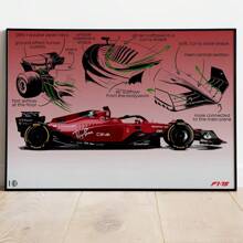 1 pièce/3 pièces Affiches d'art mural en option Cadre Pop Design de course Dessin F1 Cadeau de course cool garçon Décoration Offre Impression sur canevas d'affiche Peinture vintage Fond de chambre à coucher bar Décoration intérieure populaire