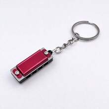 1pc Mini 4-Hole Metal Harmonica Keychain, Beginner Musical Instrument Toy, Birthday Or Holiday Gift - Multicolor - View 13