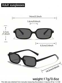 1 pièce Lunettes de style vintage avec cadre rectangulaire, mode pour hommes, tenues décontractées, convient pour la sortie, les vacances d'été à la plage, l'extérieur, les voyages