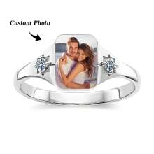 1pc Customized Photo Ring, Personalized Ring For Women, Suitable For Everyday And Party Wear, Valentine's Day, Birthday, Holiday, Mother's Day Gift