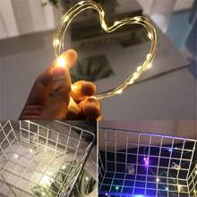 1M/2M/3M Luces de cadena de alambre de cobre LED cálidas/de colores alimentadas por batería Cadena de luces mini para fiesta, hogar, regalo, decoración (3 modos: parpadeo/parpadeo lento/luz constante)