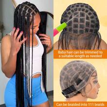 DWNSEN DIY Weaving Three Piece Set Double Full Lace Crochet Wig Caps With Natural Knots And Baby Hair Quick For Wig Making, Breathable HD Lace Braided Cap For Crochet Braids, Glueless Hair Net With Bangs Gift Crochet And Nylon Hairnet - 109 sections - 查看 3