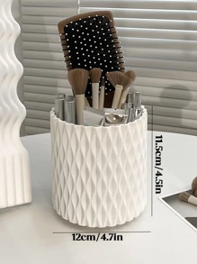 1pc 360° Rotating Large Capacity Makeup Brush Holder, Ins Style Rotating Desktop Pen Holder Organizer Box, For Lipstick, Eyebrow Pencil, Eyeshadow Brushes, Suitable For Office Desk, Vanity, Bathroom, Bedroom, Dormitory, Living Room, Holiday Gift, Back To School