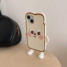 Sanrio Funny Phone Case,Ugly Phone Case Cartoon Cute Stereoscopic Cookie Bread With Support Small Feet Stereoscopic Silicone Phone Case Compatible With Iphone 12/13pro/14promax/15/16 PROMAX(Single Phone Case, No Other Accessories,Some Lenses Are Not Fully Included) Waterproof Shockproof Anti-Fall Scratch Resistant