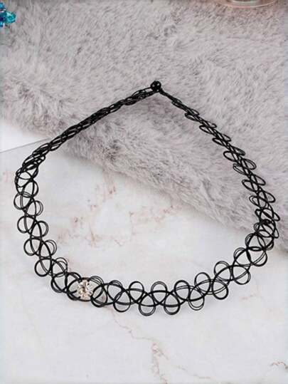 1 件可调节钓鱼线项链吊坠纹身风格颈链女孩项链