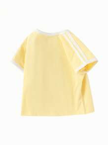 Balabala Baby Girls Disney Short Sleeve T-Shirt, 2025 Summer Baby Girl T-Shirt - Light Yellow - View 5