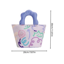 1 Bolsa Grossa para Lanche com Isolamento, Bolsa para Lanche com Desenho à Mão Livre, para Estudante e Trabalhador de Escritório, com Arroz