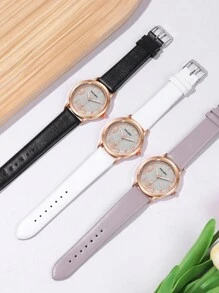 3 Fashionable And Exquisite Gifts, Gift Sets, Casual Round Love Digital Face Women's Quartz Watch, Casual Belt, Sisters Lovers' Watch, Suitable For Gift Giving, Sisters Gift Set
