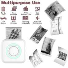 22 piezas Mini impresora fotográfica inalámbrica portátil en blanco y negro, Mini impresora de pegatinas compatible con iOS y Android sin impresión a color, impresora de bolsillo Bluetooth con impresión instantánea, regalos de temporada de regreso a clases para estudiantes y amigos