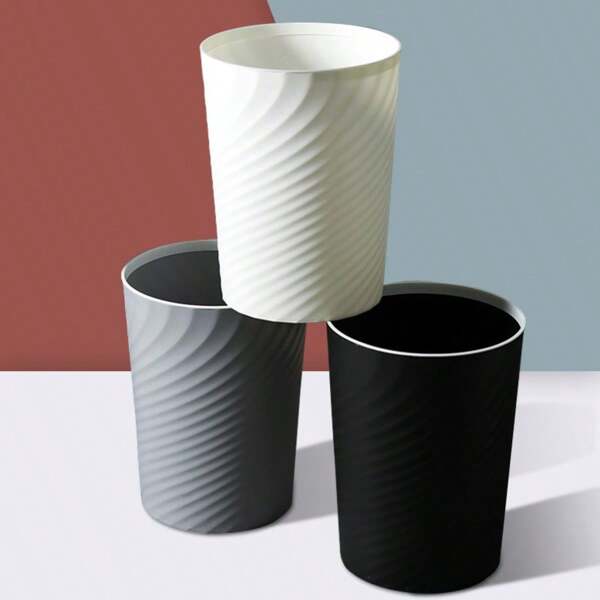 Space-Saving Modern Black Bin - Durable, Easy-To-Clean Plastic Bin For Bathroom, Office, Bedroom - No Batteries Required, Bathroom Organiser And Storage, Graduation Gift, Housewarming Gift.