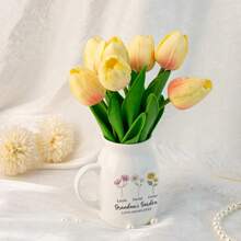 Omas Garten Vase, Blumenvase mit Geburtsblume der Familie, personalisierte Mini-Blumenvase für Mama Oma, Muttertagsgeschenk von den Enkeln