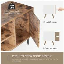 65 Inch Modern TV Stand,White&Walnut Wood Entertainment Center With Storage Drawers & Management Living Room - Rustic Oak - 查看 4