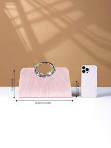 Glitter Bling,Shiny Glamorous,Elegant 1pc Rhinestone Decorated Fashionable Metallic Clutch Evening Bag, Suitable For Women'S Parties, Weddings, Dinners, Banquets Dinner Bag For Party Girl,Woman,For Female Perfect For Party,Wedding,Prom,Dinner/Banquet,For Best Gift For Women