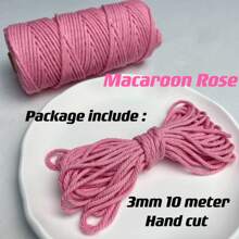 3 毫米 10 米粗棉绳花边绳 100% 天然棉质花边绳 DIY 工艺品适用于手工制作家庭聚会婚礼装饰 - 3毫米10米 - 查看 17