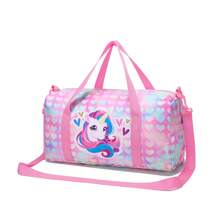 Bolso de lona niñas con diseño de sirena y unicornio, bolso para niñas pequeñas para pasar la noche, bolso de viaje para niñas, bolso para dormir para niños, bolso de gimnasio/danza para bebés y niños, regalo