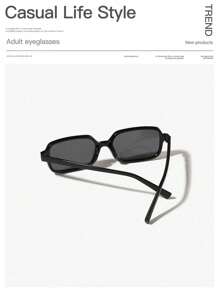 1 pièce Lunettes de style vintage avec cadre rectangulaire, mode pour hommes, tenues décontractées, convient pour la sortie, les vacances d'été à la plage, l'extérieur, les voyages