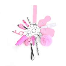 Self Defense Key Chain Set For Women Key Chain Full Set With Personal Alarm, Knife Key Chain Accessories Birthday Gifts For Mom Women Girls Casual Halloween Car Accessories Bag Charm School Cute Goth Bag Accessories Lanyards With Id Holder Car Accessories Bag - 彩色 - 查看 11